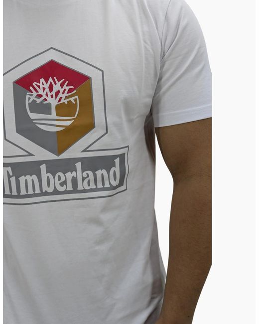Timberland Gray Cube Print Logo T Shirts Crew Neck Pullover Casual Cotton Tee for men