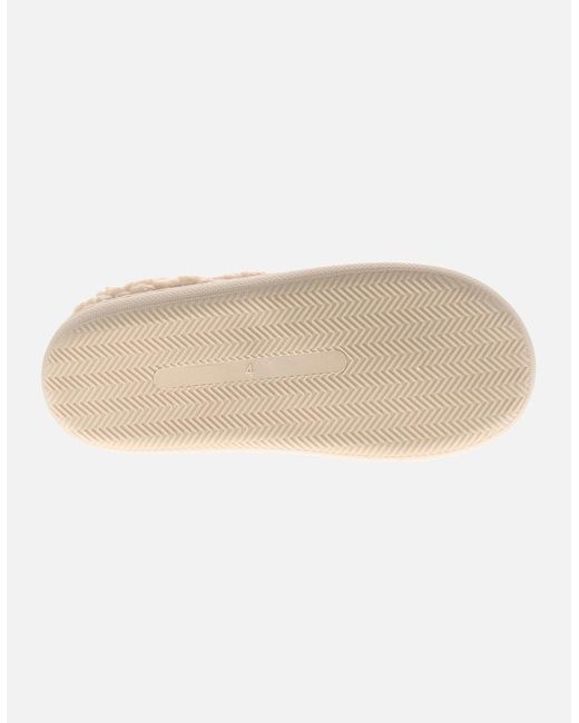 Strollers White Mule Slippers Borg Lining Fleece Uk Size