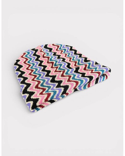 Missoni Blue Zigzag Beanie Multi