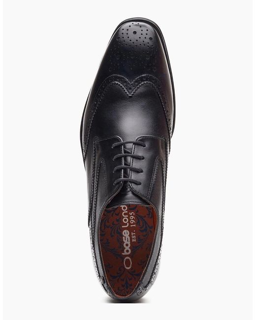 Base London Black London Steeple Brogue Leather Brogues Shoes for men
