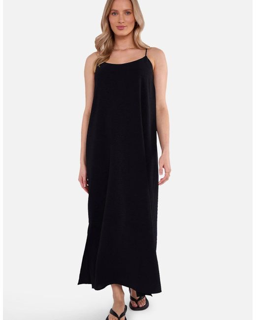 Gini London Black Strappy Cross Back Airflow Oversized Dress