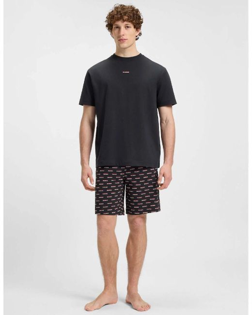 Boss Black Logo Print Pyjama Shorts for men
