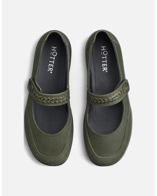 Hotter Black Honour Mary Jane Shoes