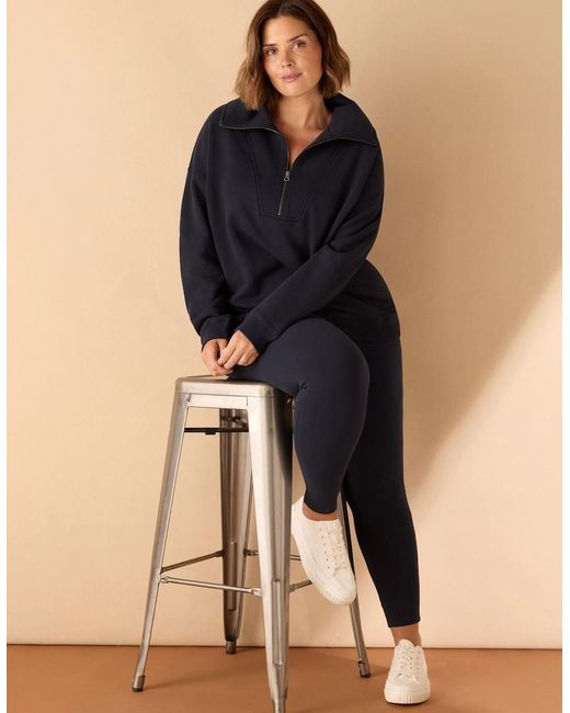 Live Unlimited London Black Half Zip Sweatshirt