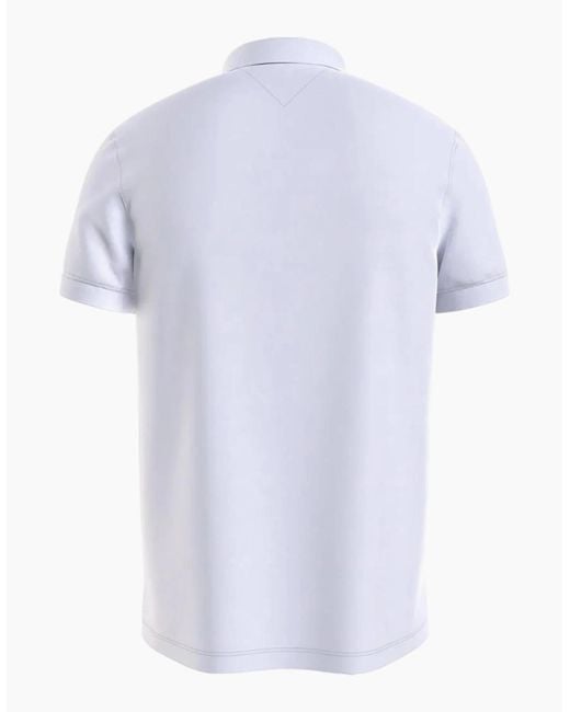 Tommy Hilfiger White Polo Shirts Flag Logo Short Sleeve Cotton Casual New Tee for men