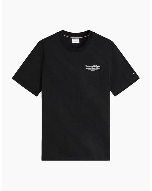 Tommy Hilfiger Black Nautical Back Graphic T-Shirt Bds for men