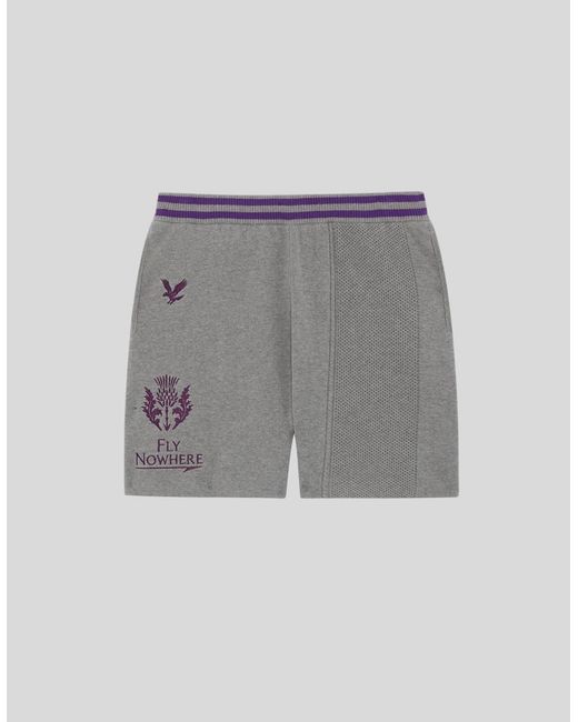 Lyle & Scott Gray Engineered Stripe Shorts for men