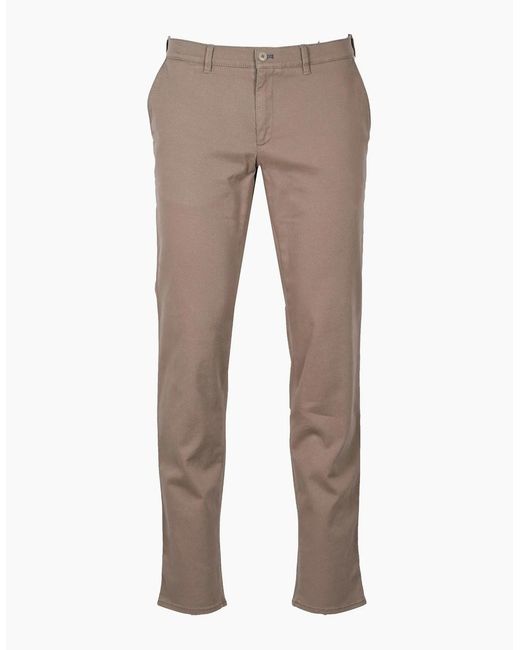 Brax White Fabio Cotton Trousers Stone for men