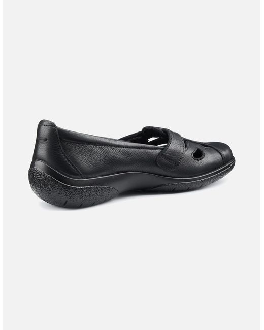 Hotter Black Nirvana T-Bar Casual Shoes