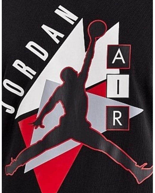 Nike Black Fd7301 Air Jordan Graphic Crew Neck T Shirts Athletic Cotton Retro Tee for men