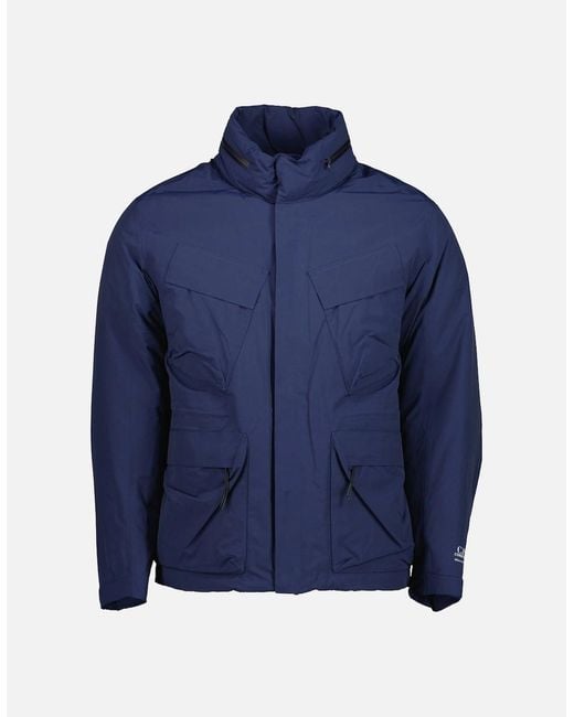 C P Company Blue Micro-M Down Field Jacket for men