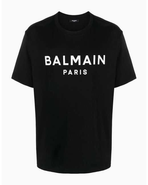 Balmain Black Paris Bold Brand Logo T-Shirt for men