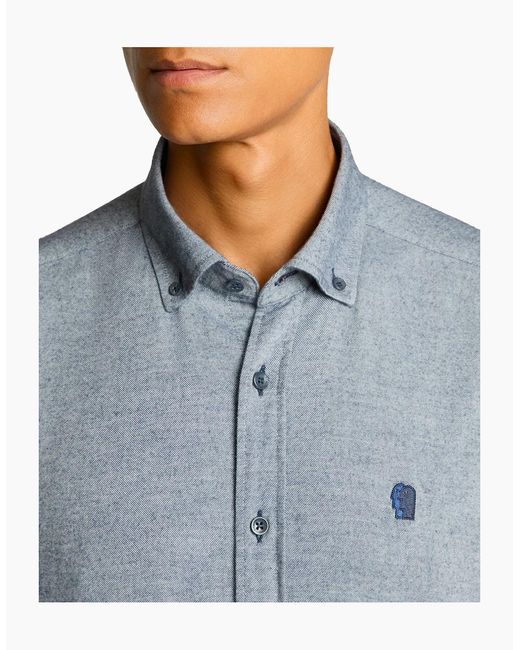 Remus Uomo Blue Tapered Fit Soft Cotton Shirt for men