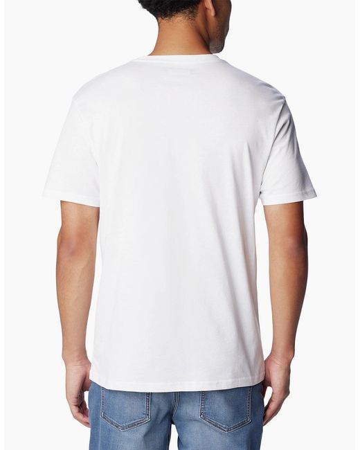Columbia White Basic Small Chest Logo T-Shirt for men