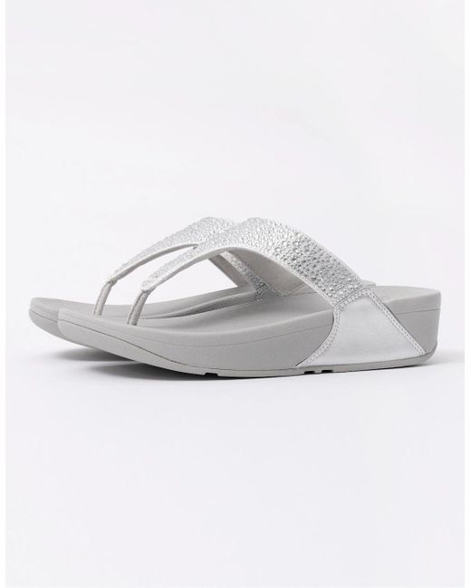 Fitflop Metallic Lulu Crystal-Mix Toe-Post Sandals
