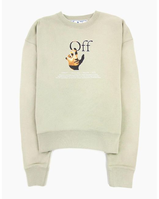 Off-White c/o Virgil Abloh White Off Carav Hand Over Crewneck Sweatshirt for men