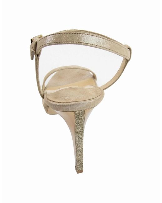 Jimmy Choo Natural Claudette 100 Shimmer Leather Sandals Nude