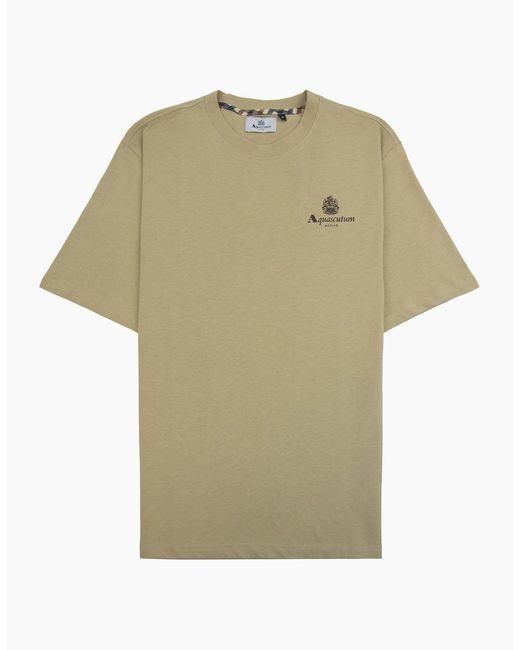 Aquascutum Green Active Small Logo T Shirt for men
