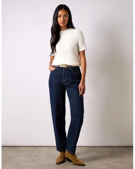 Ro&zo White Ivory Fluffy Rib Top