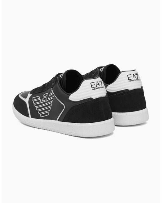 EA7 Black Eagle Logo Suede/ Lace Up Trainer for men