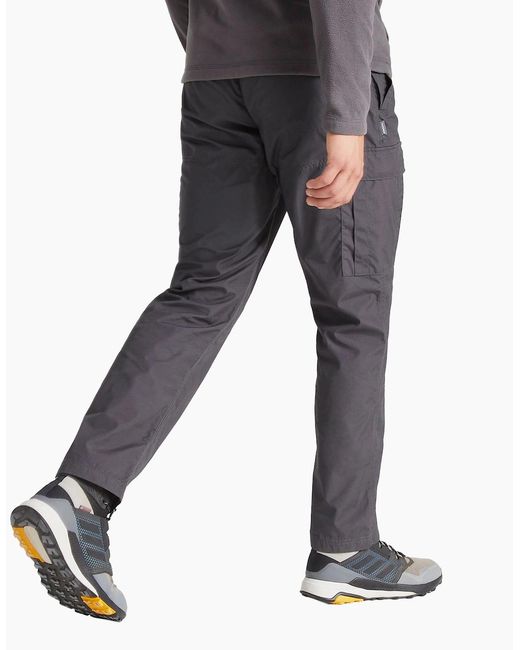 Craghoppers Gray Expert Kiwi Tailored Cargo Trousers for men