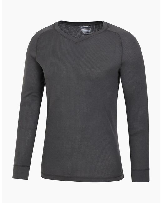 Mountain Warehouse Gray Talus V Neck Thermal Top for men