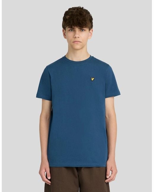 Lyle & Scott Blue Cotton Crew Neck T-Shirt for men