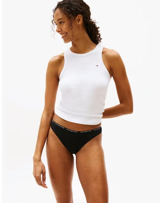 Tommy Hilfiger Pink 3 Pack Lace Trim Bikini Brief Multicolour