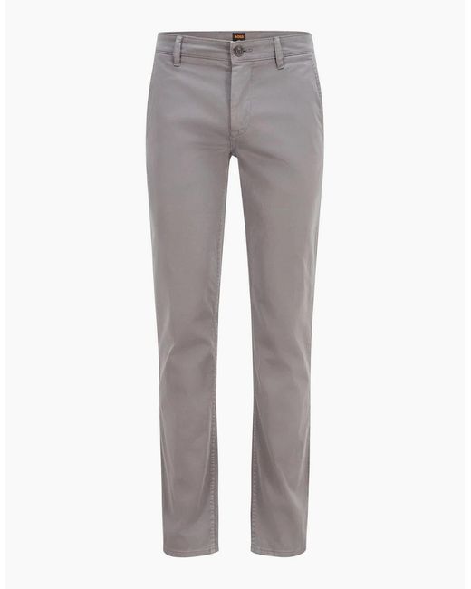 Boss Gray Hbo Chino Slim Trousers, Slim Fit for men