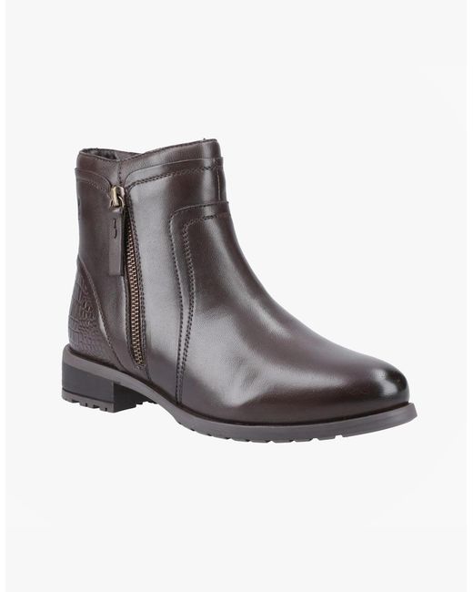 Hush Puppies Brown Scarlett Leather Ankle Boots