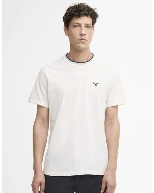 Barbour White Cornsay Tailored T-Shirt for men