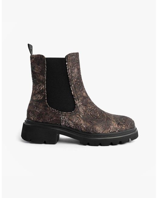 Heavenly Feet Black Brkvlr Zeta Meadow Velour Chelsea Boots Bark Velour