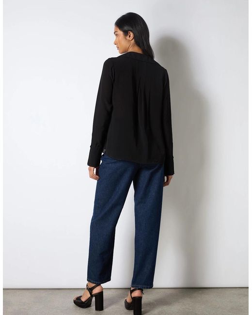 Ro&zo Black Tie Neck Blouse