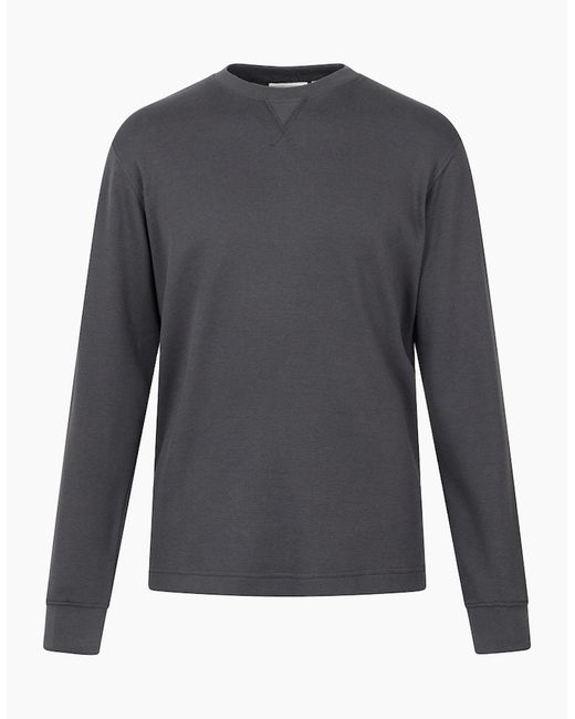 Mountain Warehouse Gray Tillsbury Textured Waffle Crew Neck Long-Sleeved Sweatshirt for men
