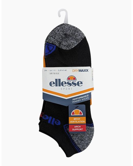 Ellesse Blue Low Cut Socks 3 Pack Regular Soft Cotton Gym Sports Trainer Socks for men