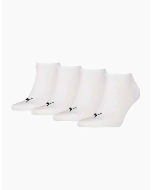 PUMA White 4-Pack Promo Sports Trainer Socks for men
