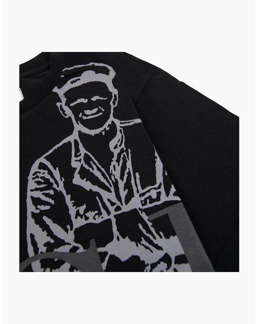 C P Company Black Undersixteen 30/1 Maxi Logo T Shirt 999
