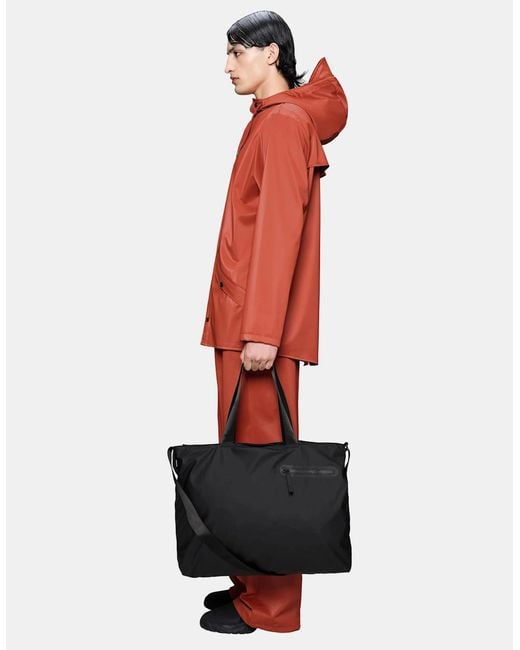 Rains Black Dash Messenger Tote Bag