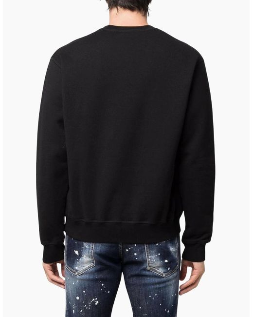 DSquared² Black Sweatshirt Large Icon Cool Logo for men
