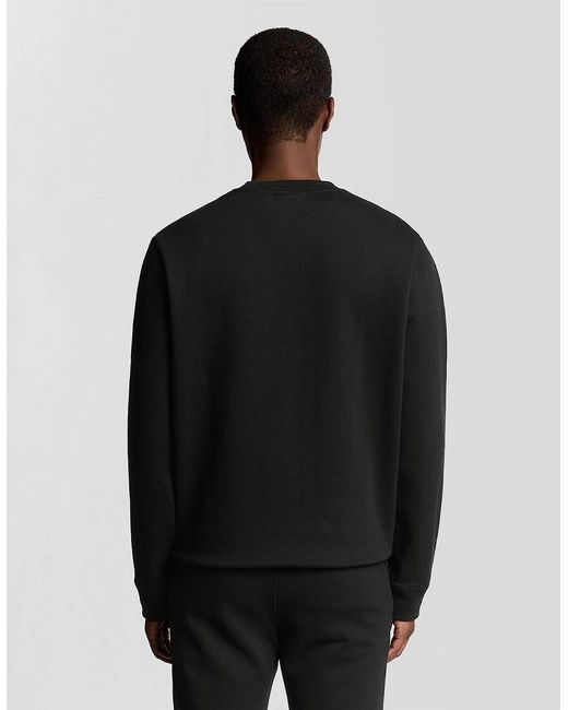 Lyle & Scott Black Embroidered Eagle Logo Crew Neck Long Sleeve Sweatshirt for men