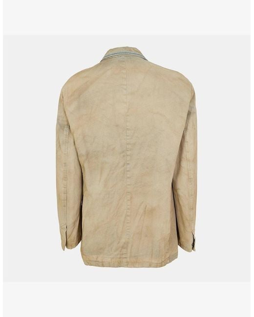 DIESEL Natural Solid Patterned Denim Jacket for men