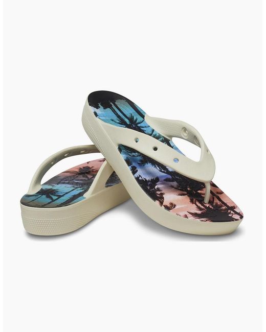 CROCSTM White Classic Summer Nostalgia Platform Flip Flops