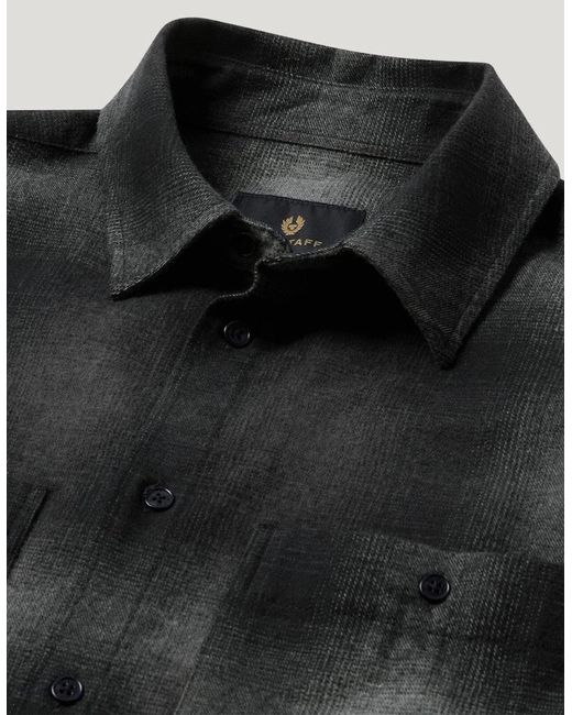 Belstaff Black Outpost Brushed Cotton Flannel Shirt for men