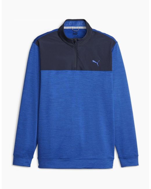 PUMA Blue Cloudspun Zip Pullover for men