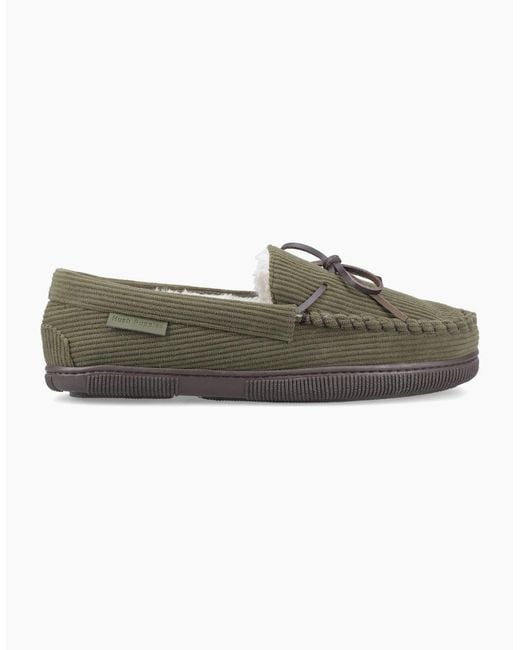 Hush Puppies Green Ace Cord Polyester Khaki Slippers for men