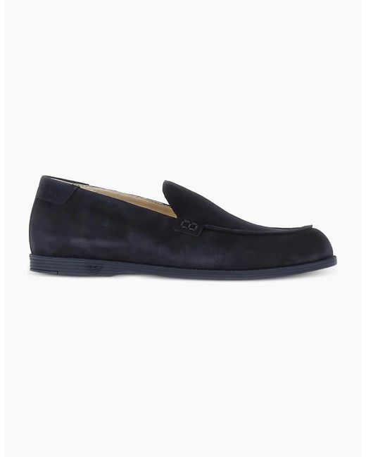 Emporio Armani Blue Branded Loafers for men