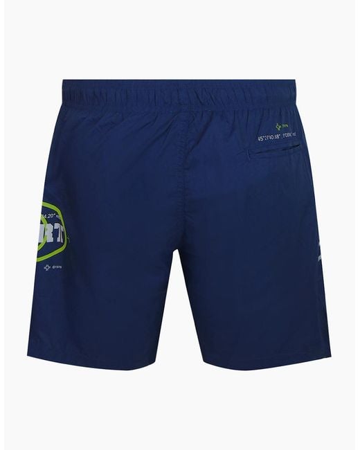 Philipp Plein Blue Plein Sport Geo Logo Swim Shorts