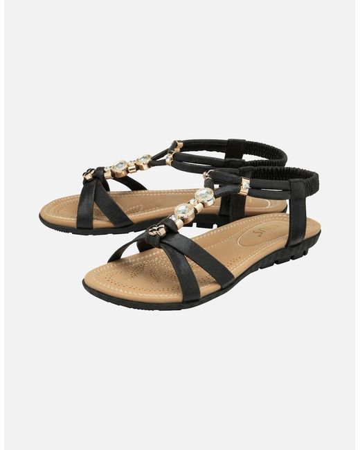 Lotus Black Bettina Sandals