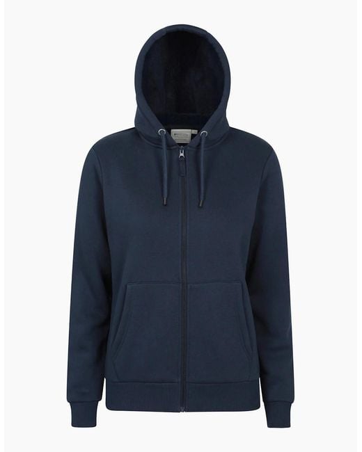 Mountain Warehouse Blue Ladies Dalton Sherpa Lined Full Zip Hoodie
