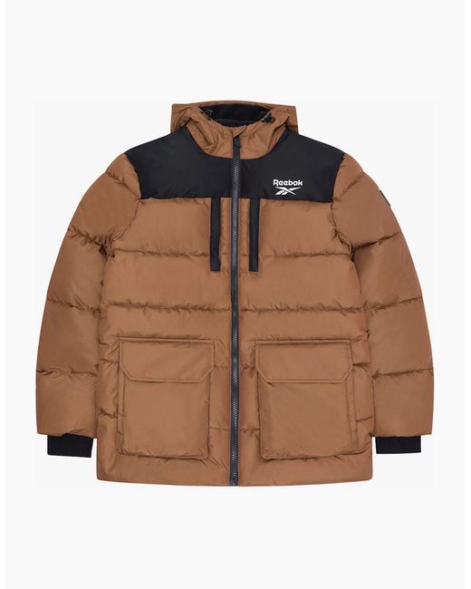 Reebok Brown Rb1497 Parka Puffer Jacket for men